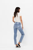 High Rise 90's Ankle Destructed Jeans