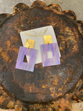 Square Hammered Acrylic Earrings
