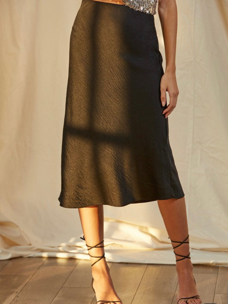 By Together Satin Midi Skirt